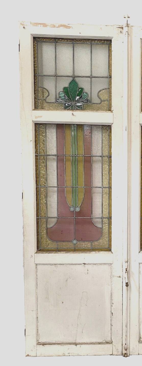 Double Art Deco stained glass partition doors from the 20th century