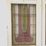 Double Art Deco stained glass partition doors from the 20th century