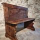Antique French pine bench – circa 1920 – rustic church pew style