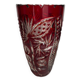 Carved crystal vase