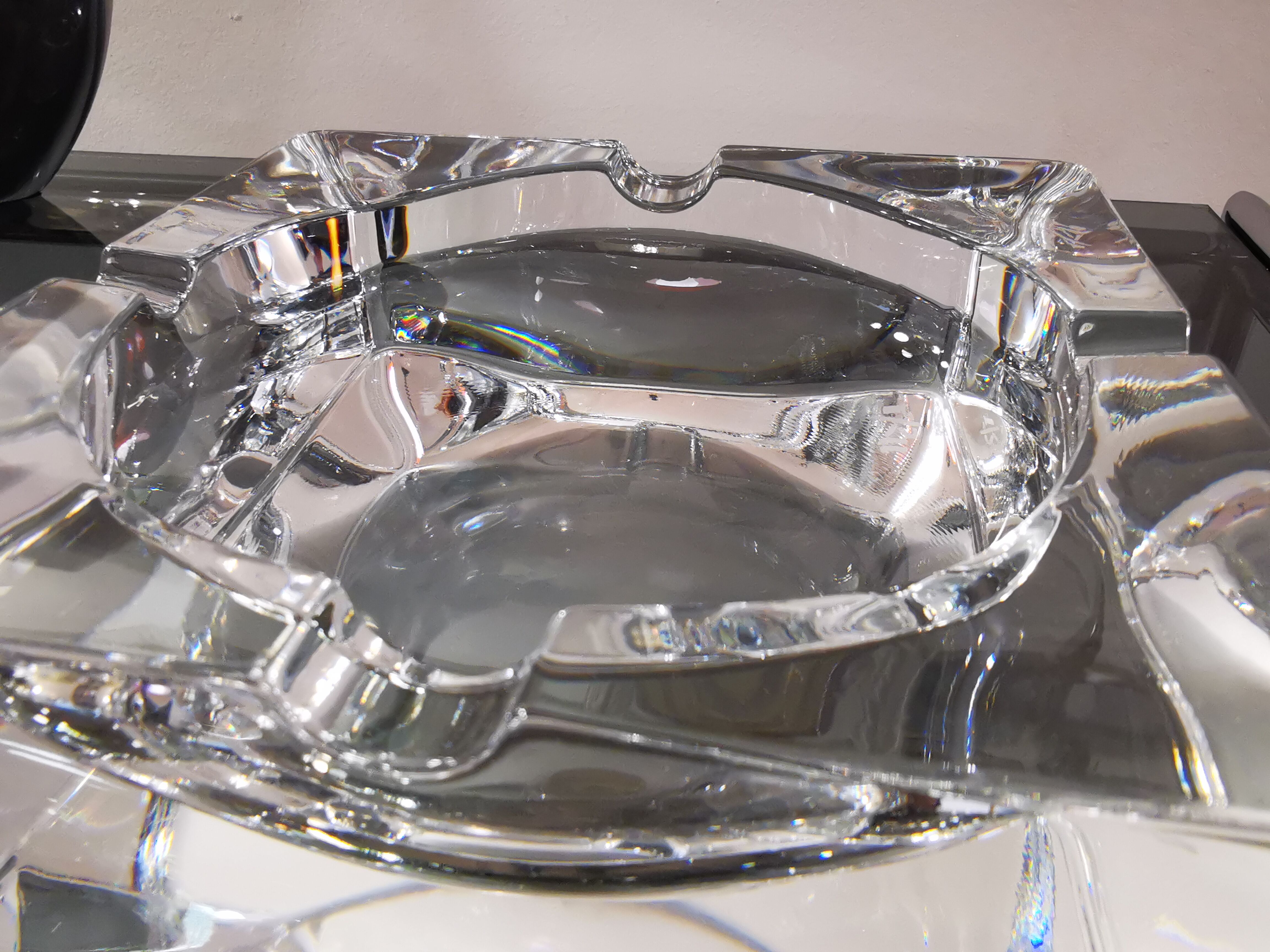 Ashtray paved with vintage crystal