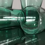 5 old vintage emerald green glasses