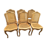 Series of 6 Chairs louis xv acanthus leaves and shell decapitated
