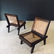 Low Modernist Folding Chairs by Pierre Jeanneret for Chandigarh, India, 1960s, Set of 2