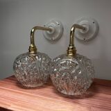 Pair of vintage globe wall lights