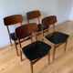 4 Danish chairs in oak and teak, 1960s