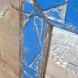 Ancien miroir Art déco en teck birman