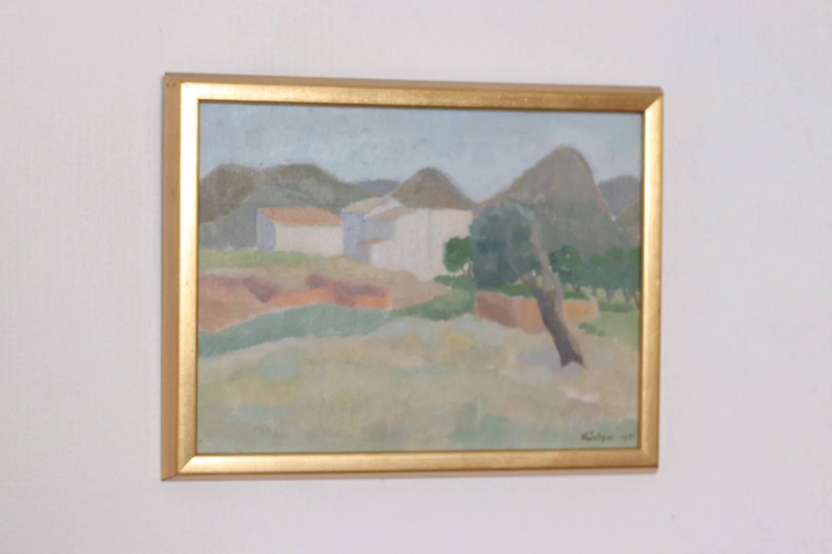 Original Swedish Oil on Panel – “Mountain Village” by Anna Küntzel