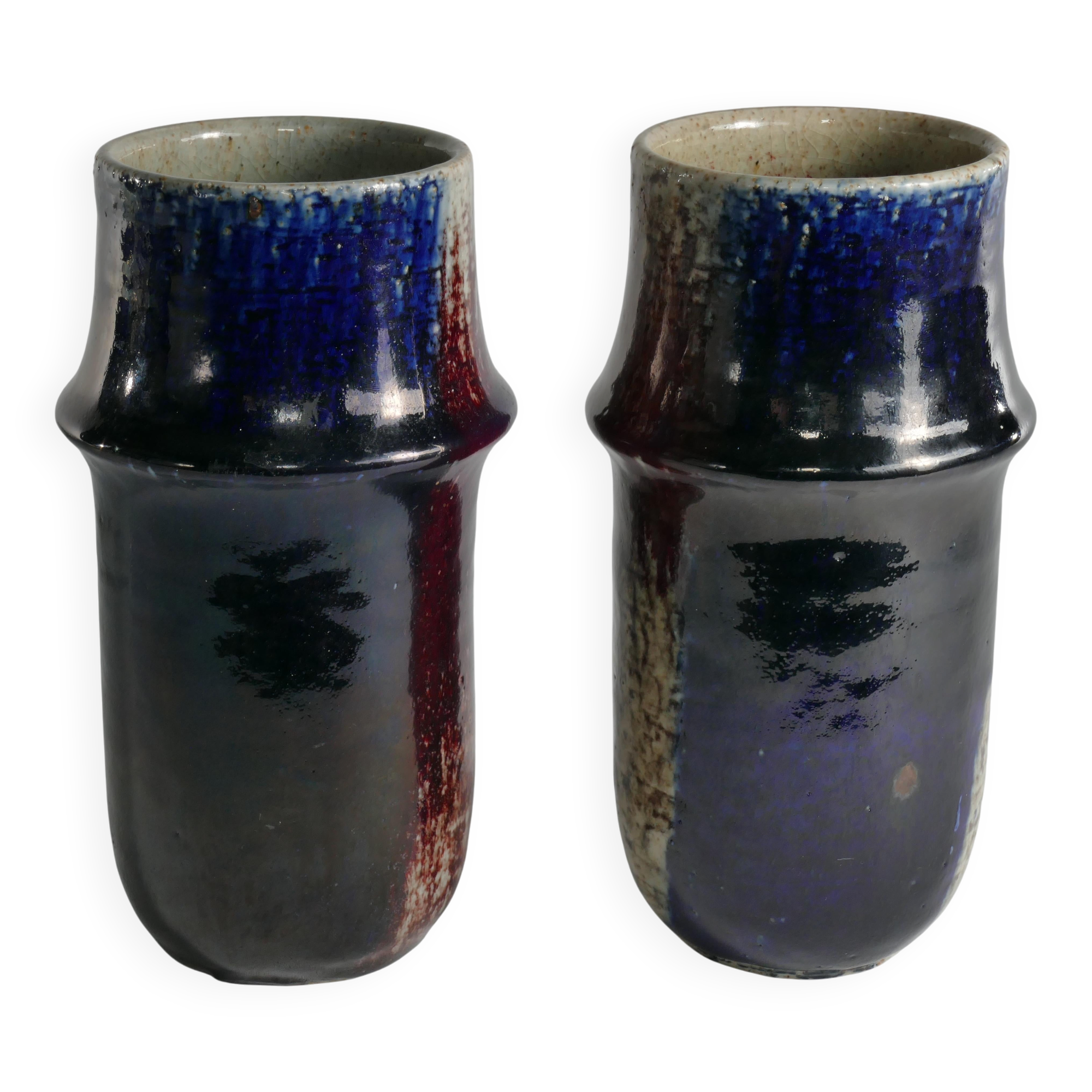 Scandinavian Modern Ceramic Vases, Sylvia Leuchovius, Rörstrand 1976,  Set of 2