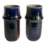 Scandinavian Modern Ceramic Vases, Sylvia Leuchovius, Rörstrand 1976,  Set of 2