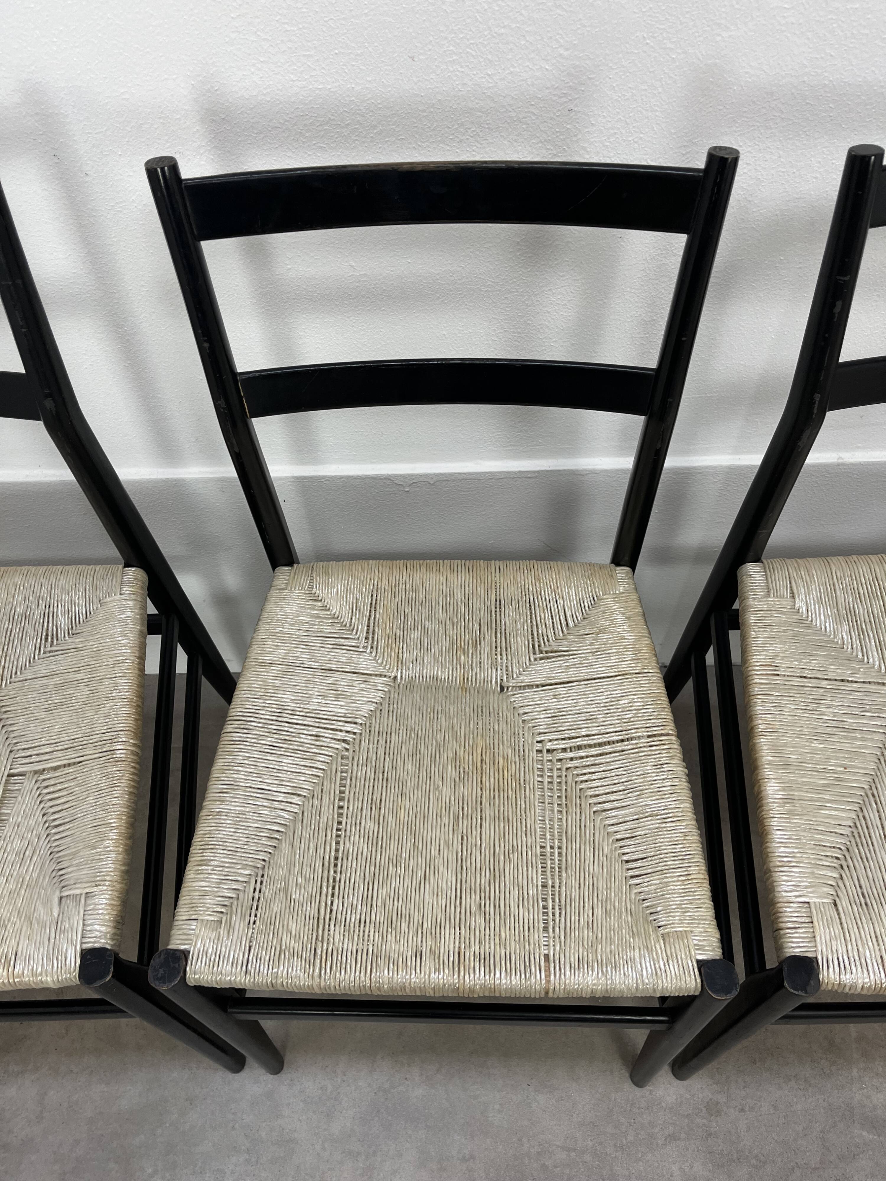 6 Leggera chairs by Gio Ponti for Cassina, Italy, first edition