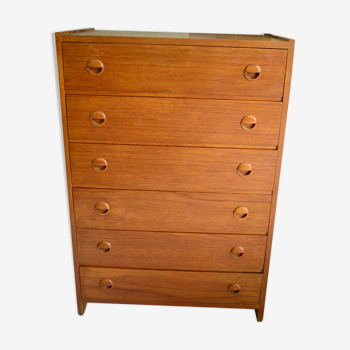 Commode scandinave chiffonnier teck années 60/70