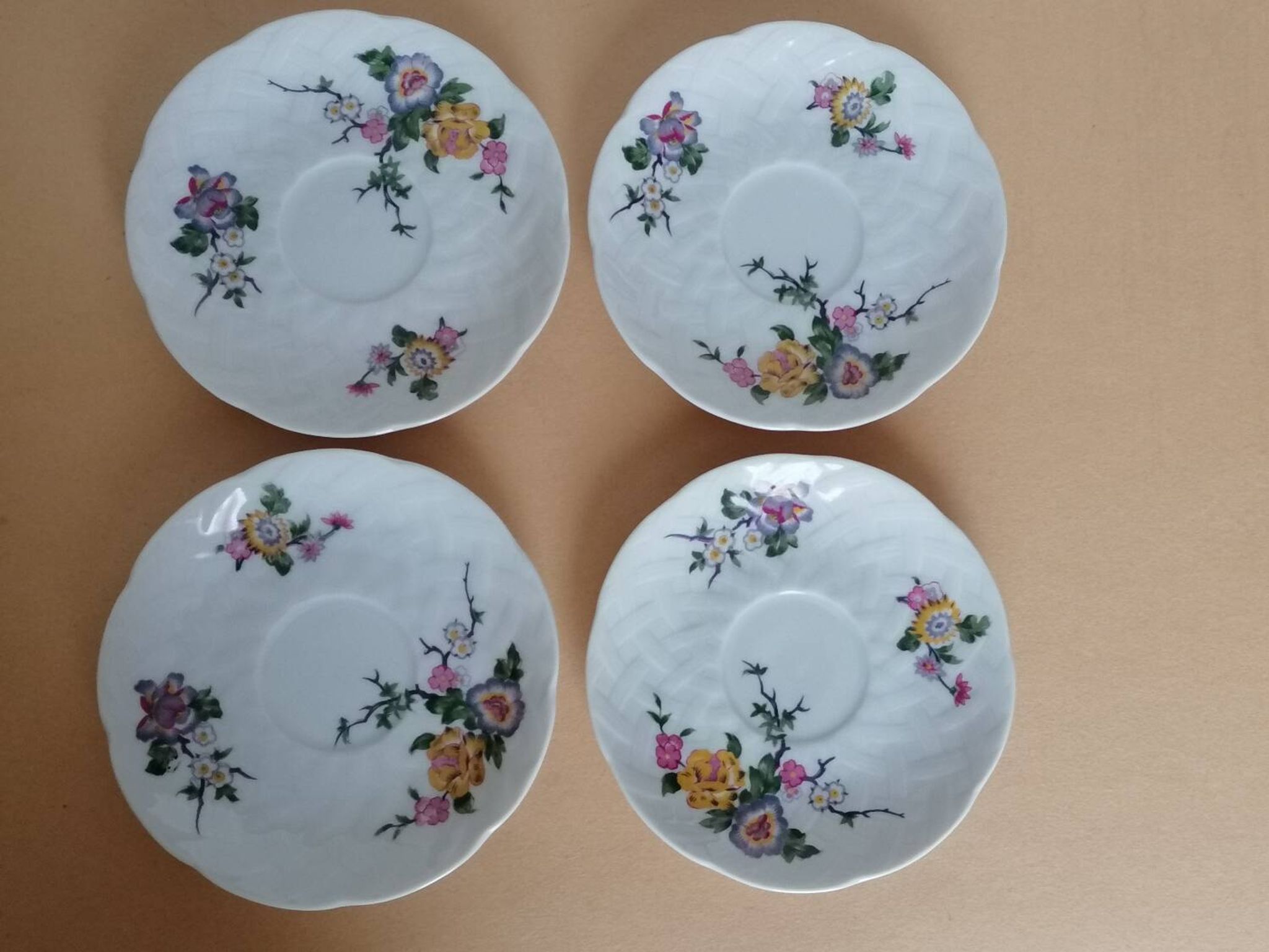 Bernardaud coffee service Limoges birds flowers