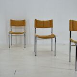 Set of four design chrome dining chairs by Viliam Chlebo, Czechoslovakia, 1980s