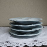 4 plates with blue oyster Sarreguemines