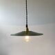 Ancienne paire suspensions industrielles emaillees vertes 24 cm