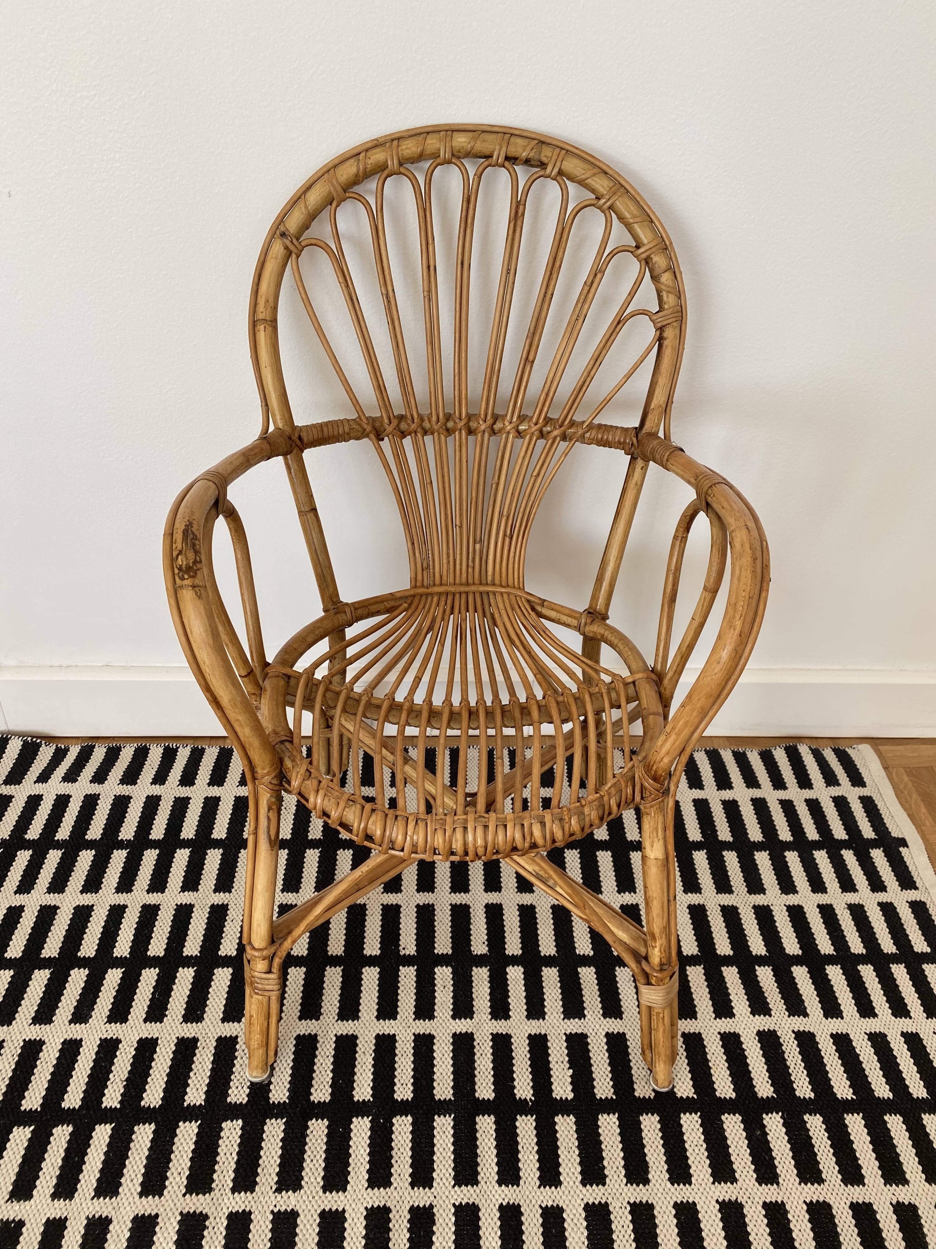 Vintage rattan armchair