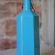 Bouteille de limonade en grès vernissé bleu , grès d'Alsace, poterie, collection