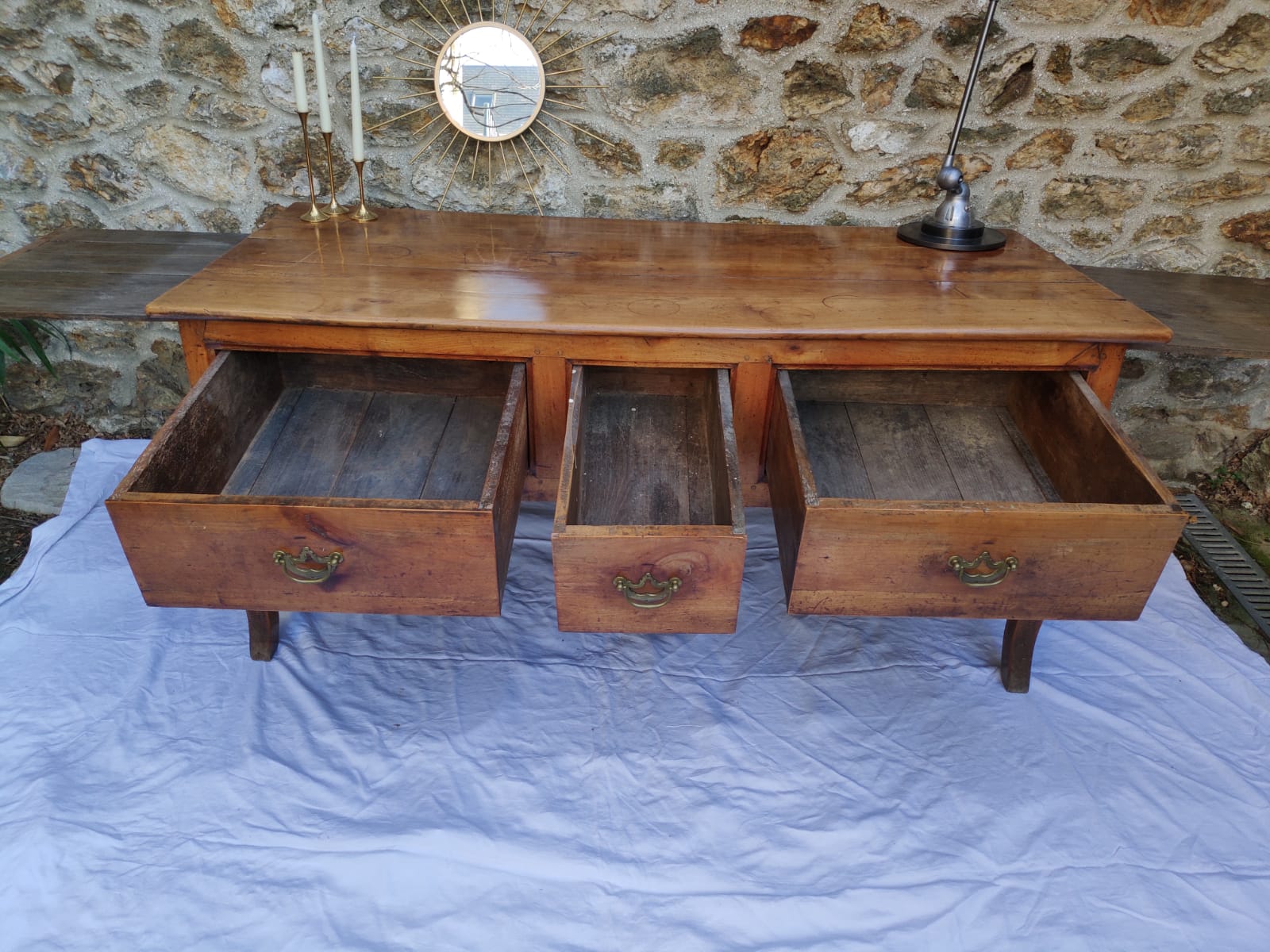 19th end clothier table, furniture workshop