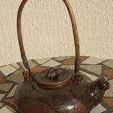Signed vintage sandstone teapot
