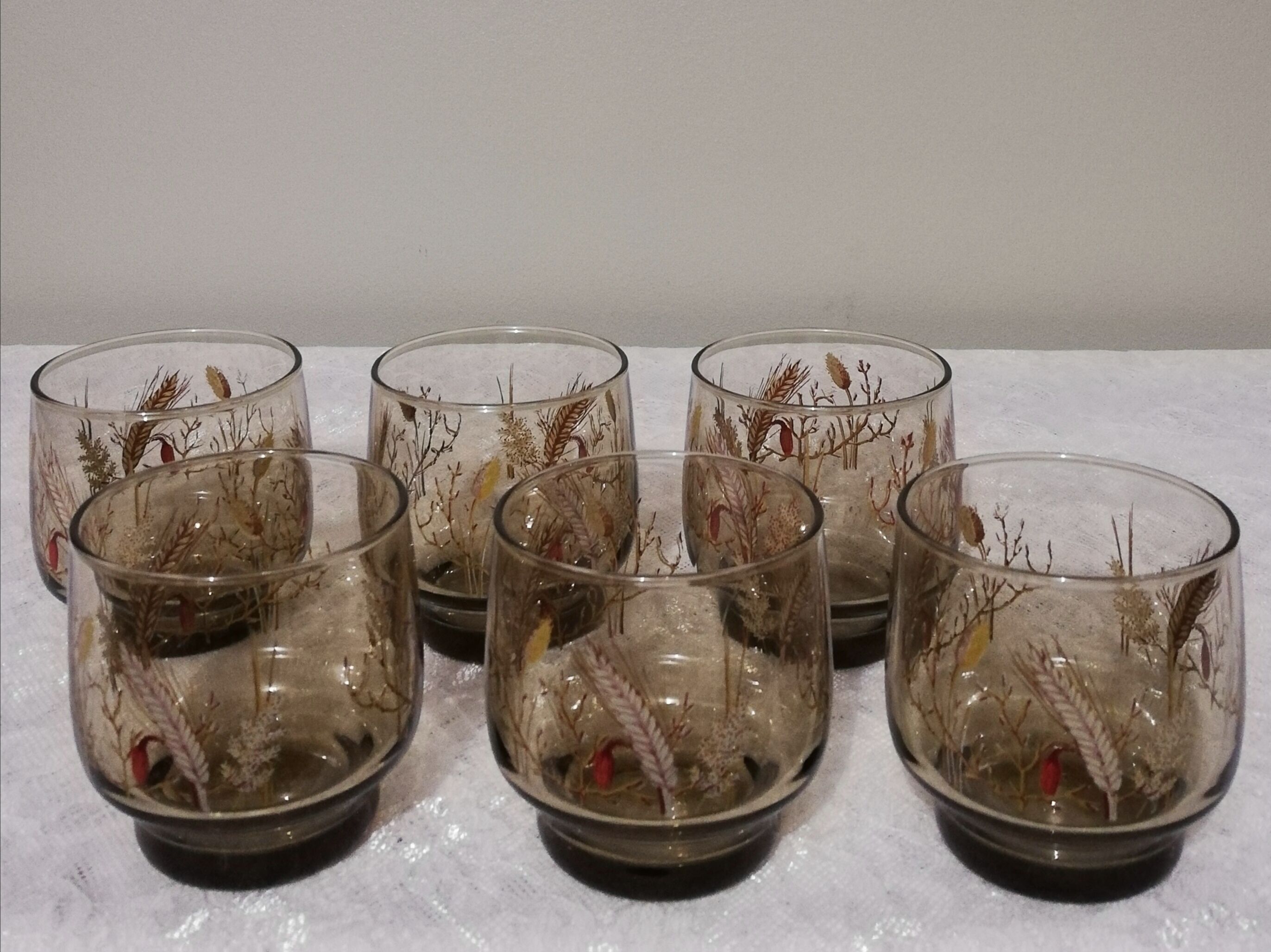 6 verres vintage 14cl décor "épis de blé"