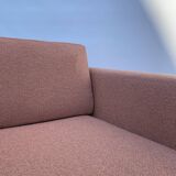 1970s Swivel Cube Armchair Chrome Peach Boucle Vintage Midcentury