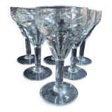 6 anciens verres de bistrot soufflés et taillés