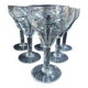 6 old blown and cut bistro glasses