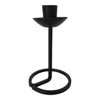 Bougeoir en fer forgé noir