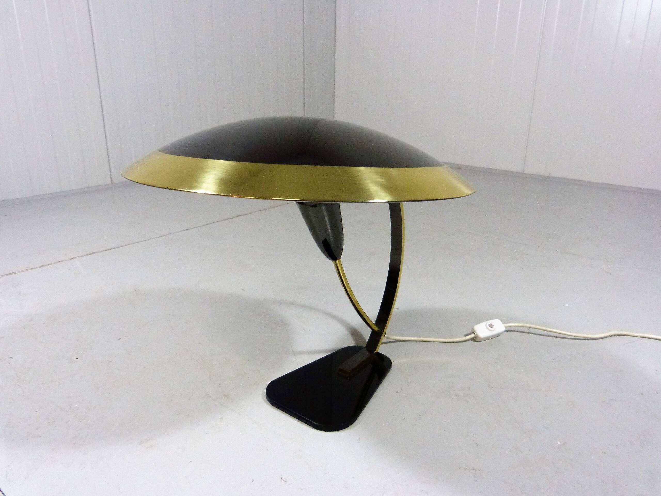 Brass & glass rare desk lamp 1950’s