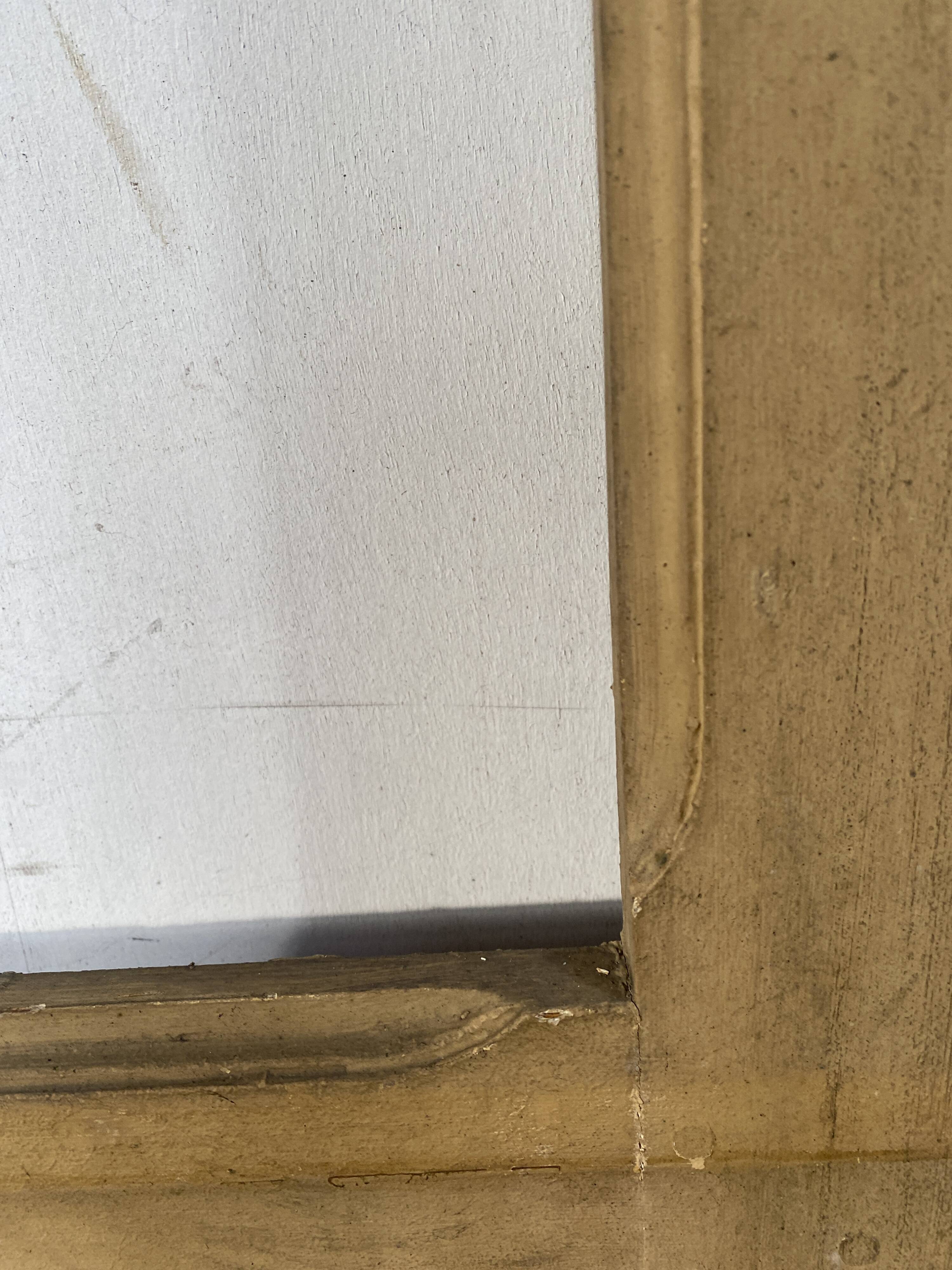 Double glass and patinated fir passage doors, 20th century