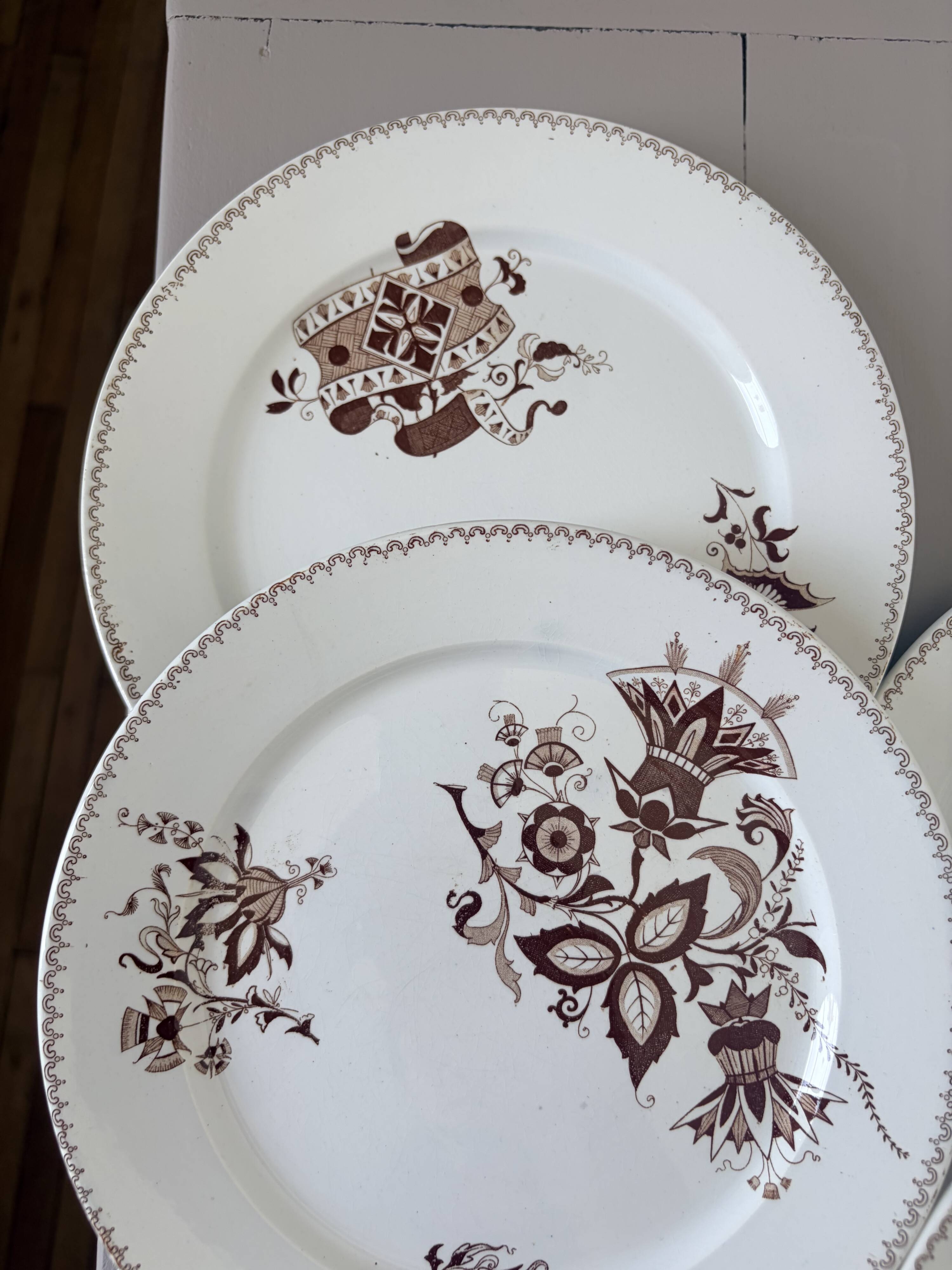 Set of 6 vintage dinner plates from Sarreguemines, Danish model 210412.