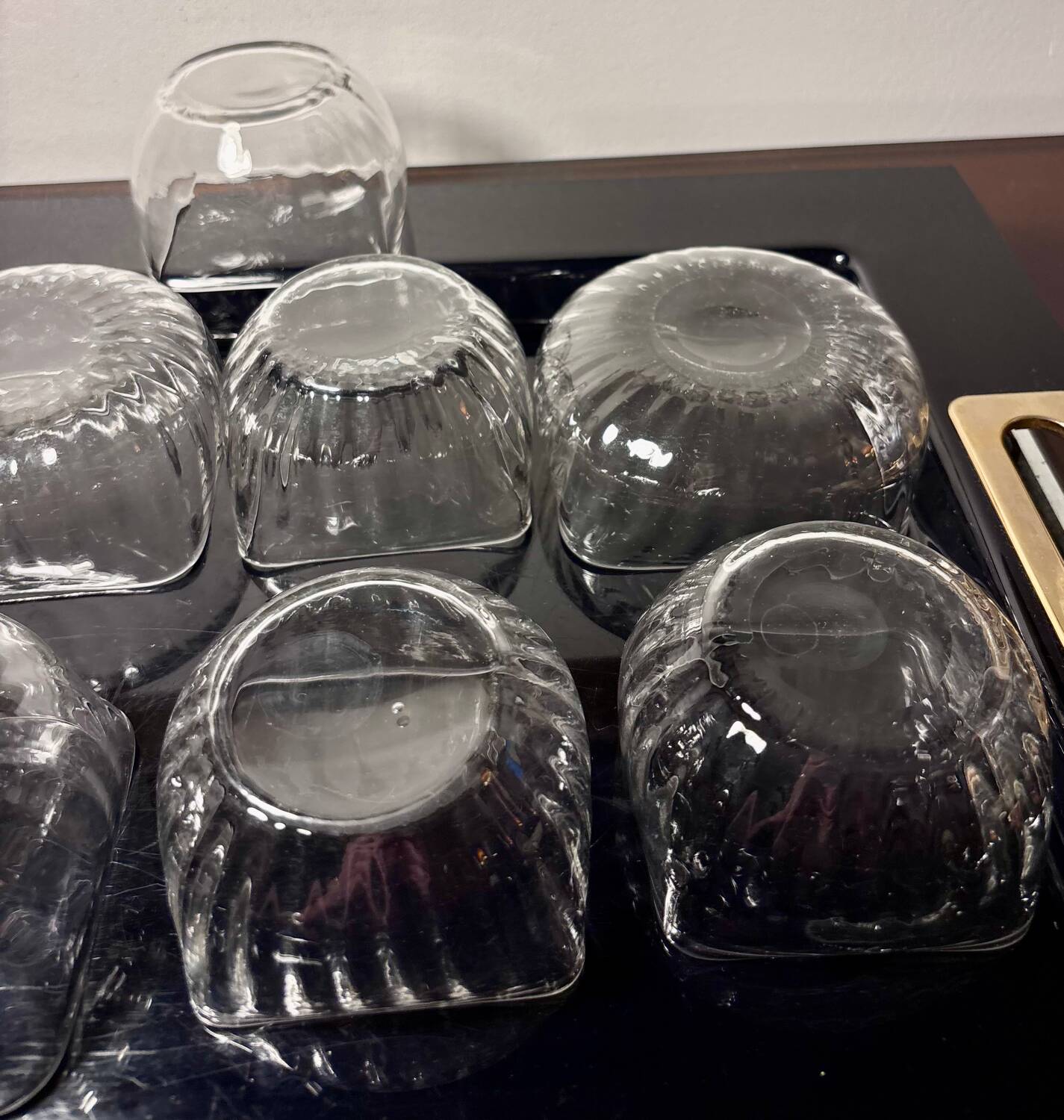 Daum cups 9p. Venetian Ribs