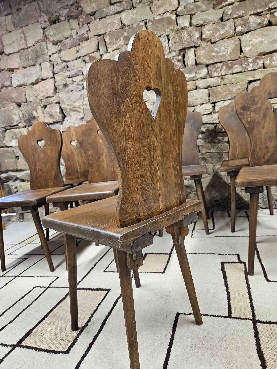 Lot chaises bistrot alsacienne 1960