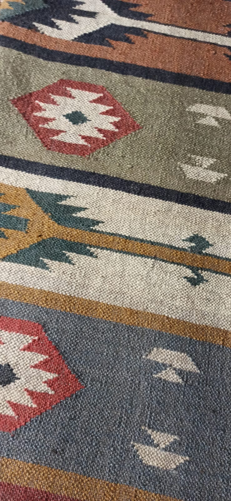 Kilim carpet in burlap and cotton - 120cm x 180cm