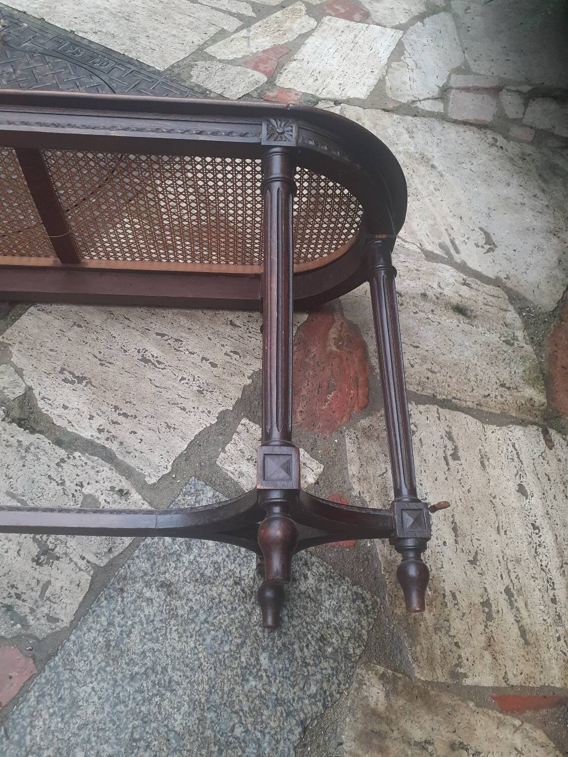 Cannes Louis XVI style wooden bench