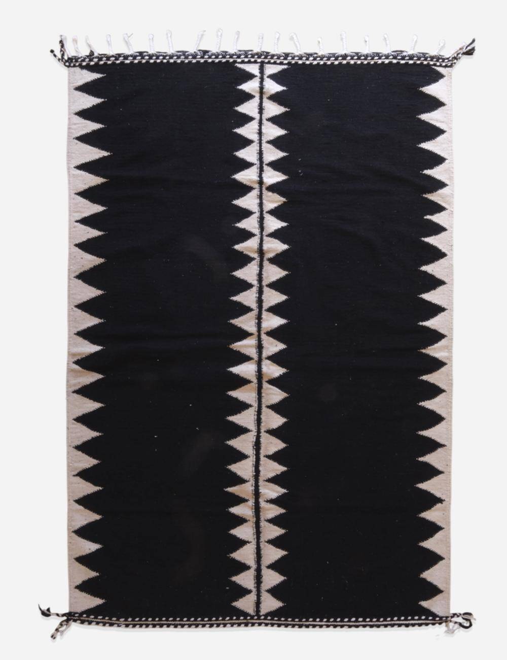 Black Kilim Rug - 303 x 203 cm