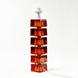 Grande lampe de table scandinave du milieu du siècle en verre et laiton par Carl Fagerlund pour Orrefors, Suède, 1960