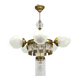 Czech Art Deco Brass and Glass Chandelier, 1950s