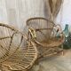 Pair of vintage rattan armchairs