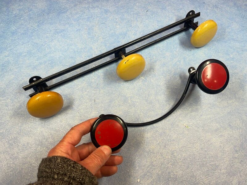 Coat rack, iron & plastic hook vintage trend 24 & 40 cm lot of 2