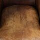 Fauteuil club en cuir de mouton vintage