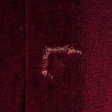 2 red velvet Amsterdam School Art Deco chairs, The Netherlands, 1930s