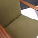 Pair of scandinavian armchairs in green fabric and teak