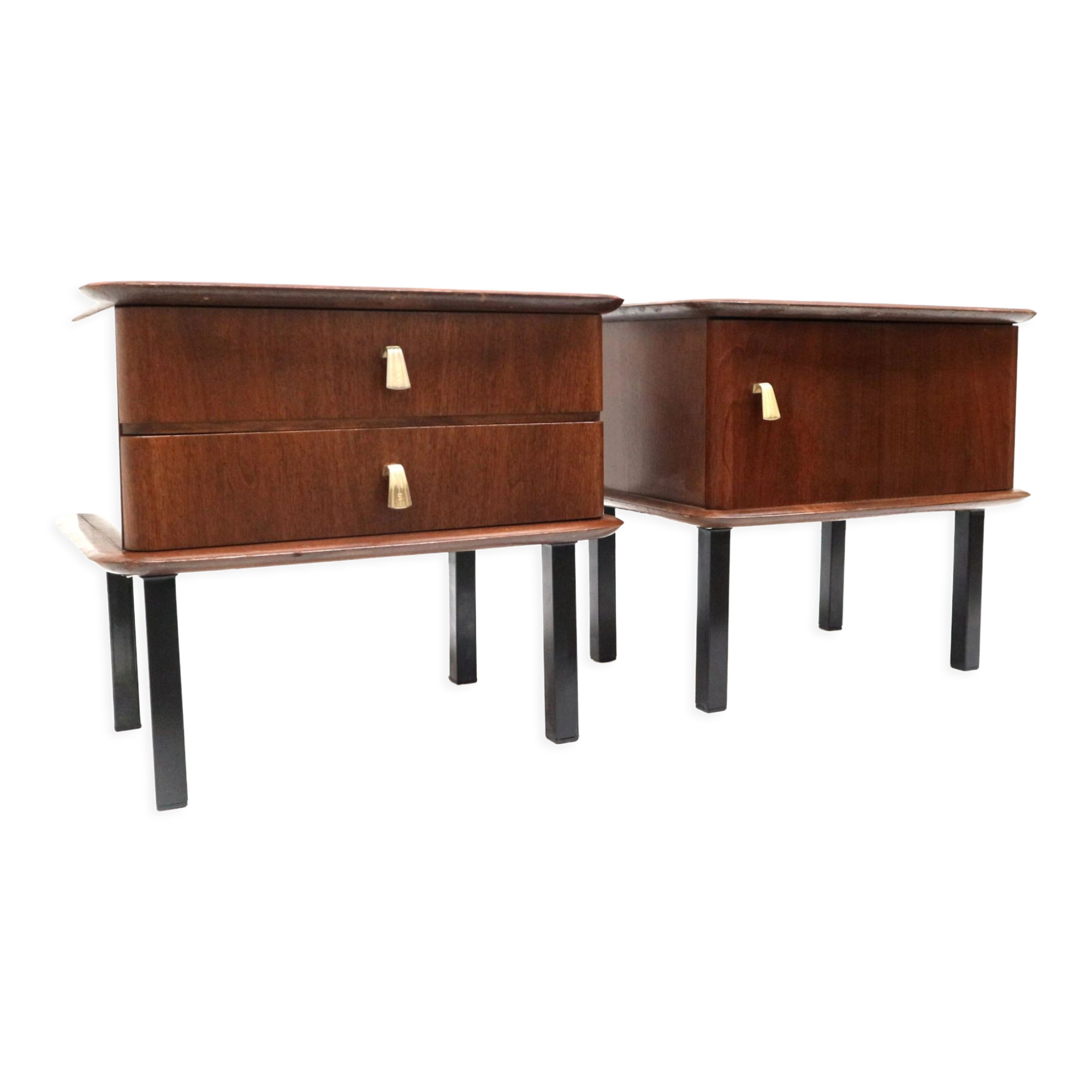 Set of 2 vintage bedside tables made in the 1950s