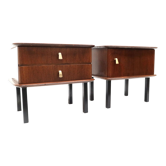 Set of 2 vintage bedside tables made in the 1950s