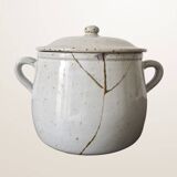 Speckled glazed stoneware soup tureen, Stoneware from the Marais.