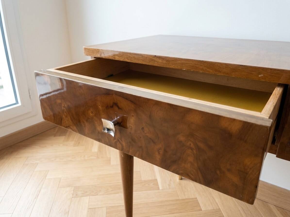 Vintage 1950s hairdresser in formica and wood.