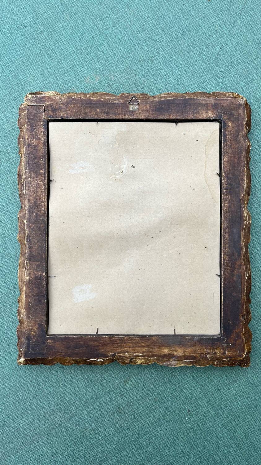 Miroir bois doré vintage  32,5 x 38