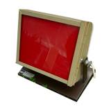 Square red lamp to install, industrial style